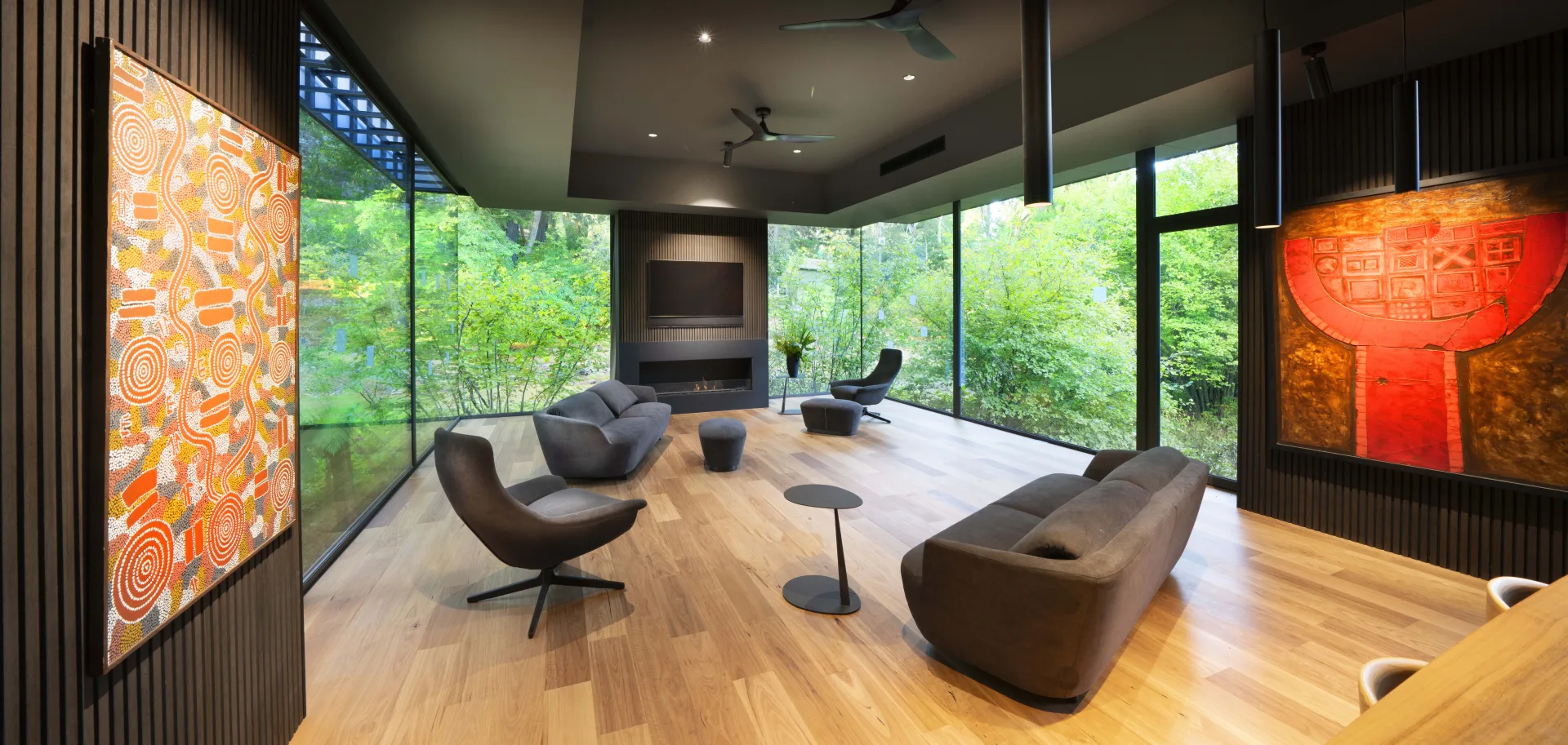 Living room with art