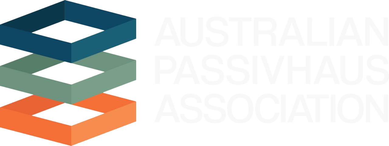 Australian Passivhaus Association logo with geometric shapes and text.